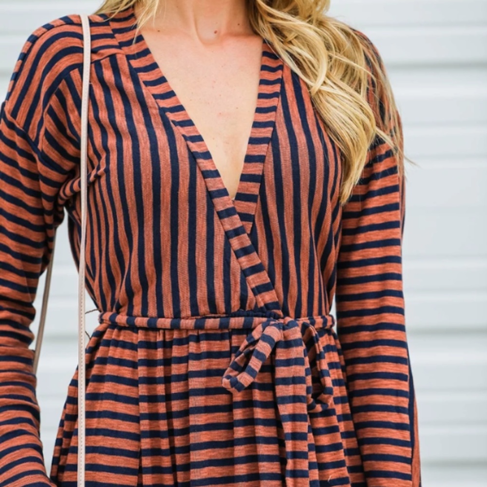 Striped High/Low Dress - Picture 6 of 6